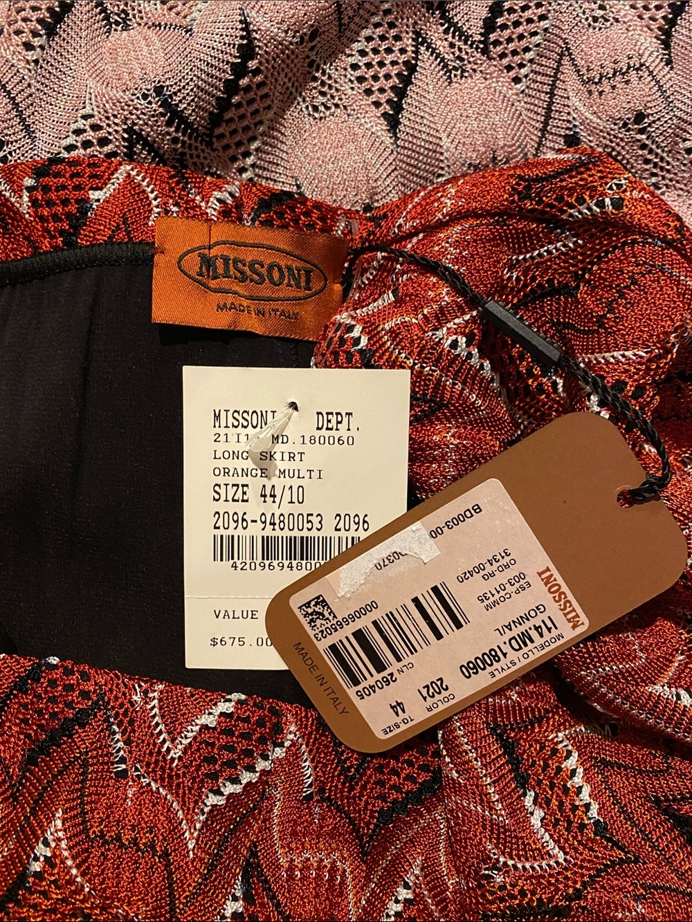 Missoni Ombre Chevron Maxi Skirt in Orange, Purple, Pink - Picture 11 of 16